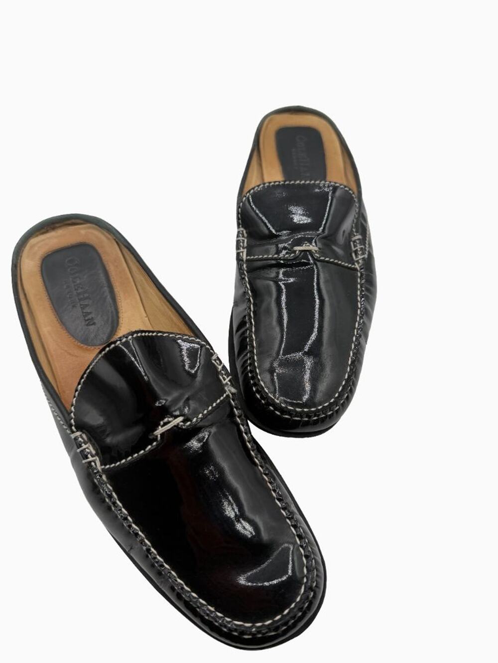 Cole Haan Resort Black Patent Leather Mule Loafers Slip On Shoes Womens 8.5B